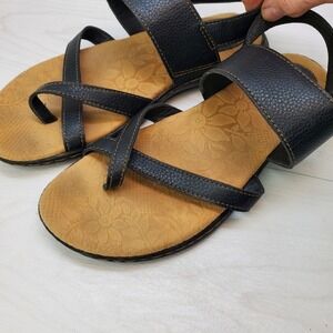 b.o.c. Born Concept Womens Black Strappy Toe Loop Sandals Size 9M Boho Summer